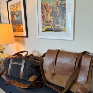 brown canvas leather bags. Filson like japenese quality